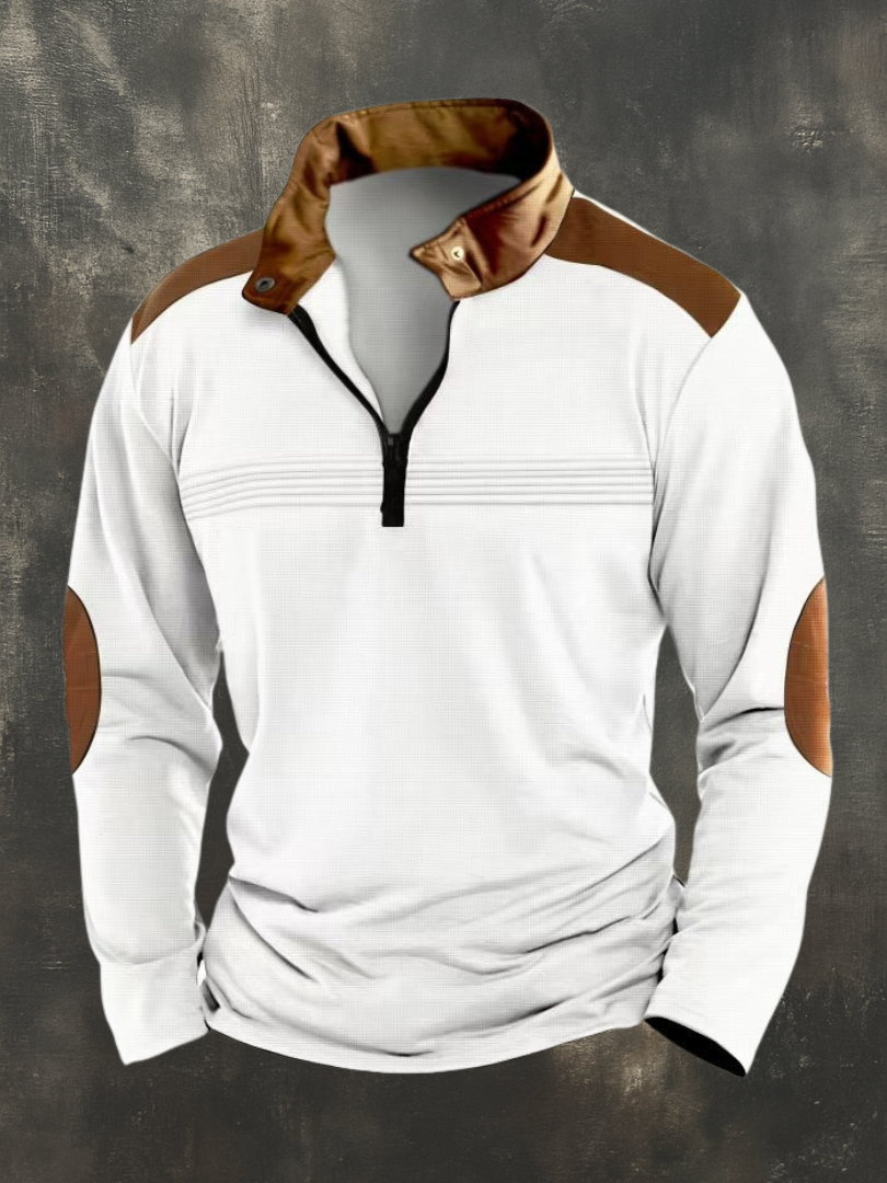 GÓRSKI KRAKÓW™ | MĘSKA BLUZA O WYRAŹNEJ LINII Z OTWARTYM KOŁNIERZEM