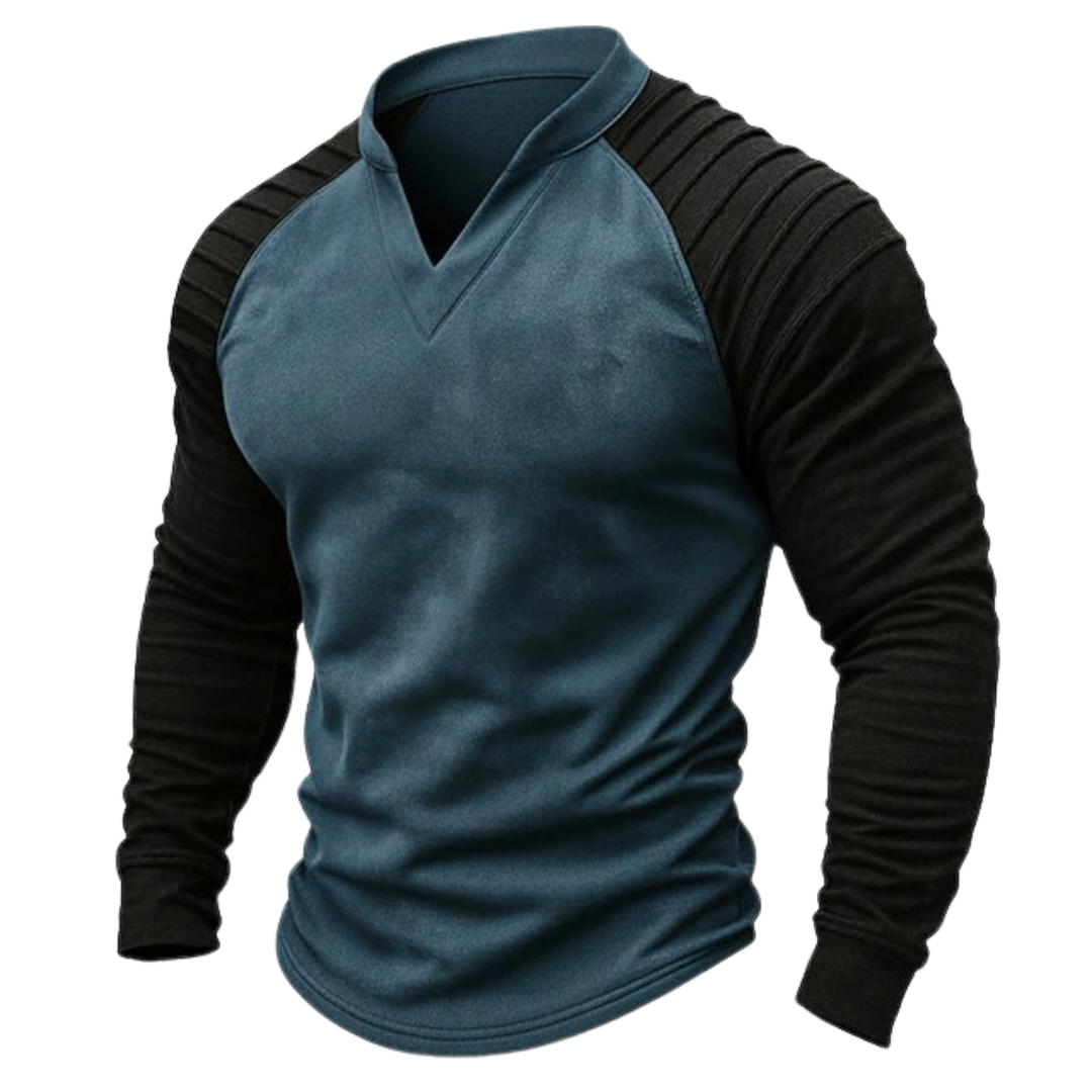 GÓRSKI KRAKÓW™ | TOP Z EFEKTEM ZAMSZU, PRĄŻKOWANYMI RAMIONAMI I OTWARTYM KOŁNIERZEM