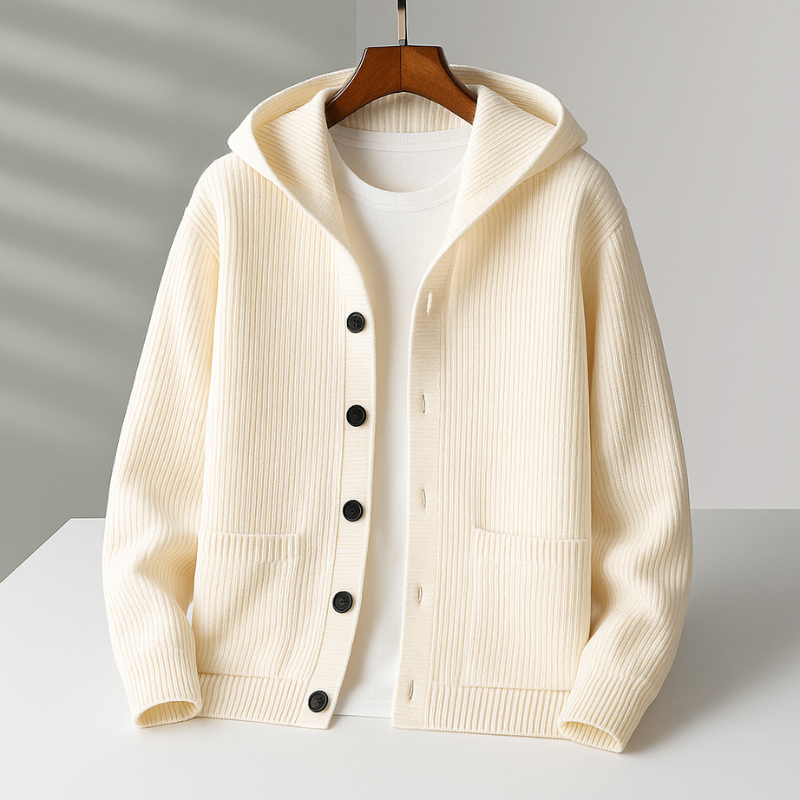 DUCHÊNE BORDEAUX™ | CARDIGAN À CAPUCHE ÉLÉGANT
