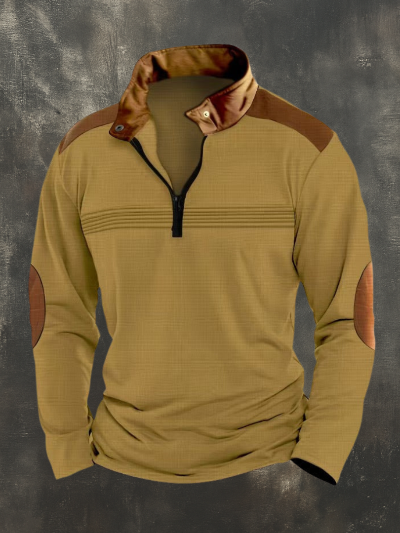 GÓRSKI KRAKÓW™ | MĘSKA BLUZA O WYRAŹNEJ LINII Z OTWARTYM KOŁNIERZEM