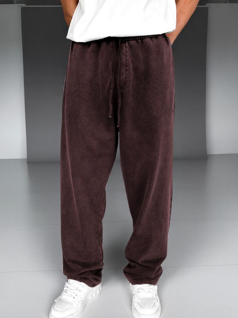 DUCHÊNE BORDEAUX | PANTALON DÉLAVÉ À CORDON