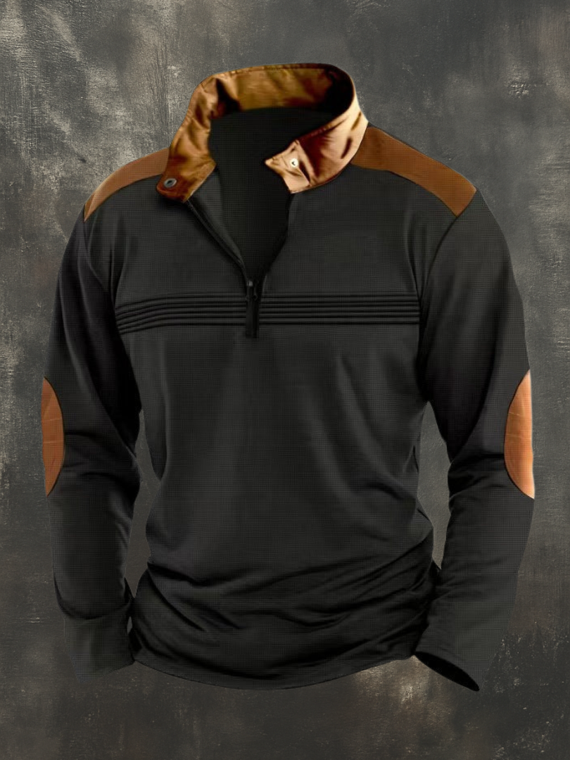 GÓRSKI KRAKÓW™ | MĘSKA BLUZA O WYRAŹNEJ LINII Z OTWARTYM KOŁNIERZEM