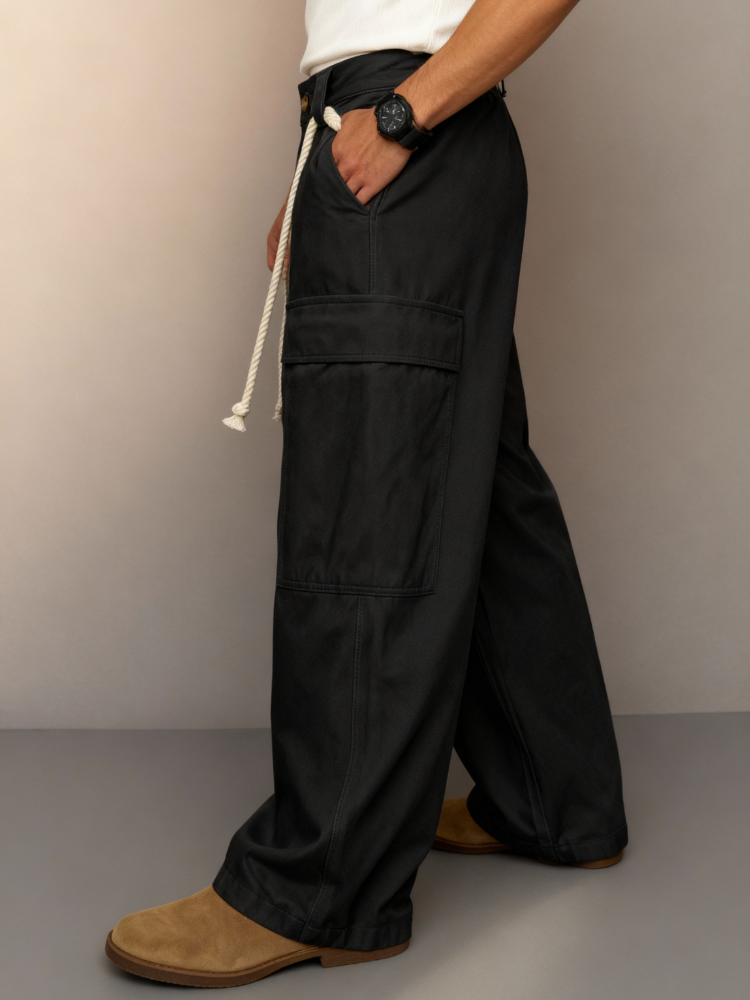 GÓRSKI KRAKÓW™ | MĘSKIE SPODNIE CARGO O SWOBODNEJ, SZERSZEJ LINIi