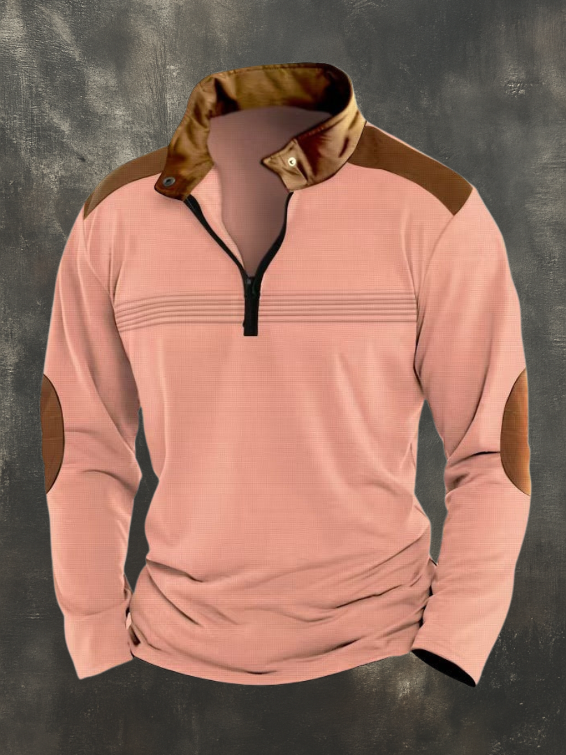 GÓRSKI KRAKÓW™ | MĘSKA BLUZA O WYRAŹNEJ LINII Z OTWARTYM KOŁNIERZEM