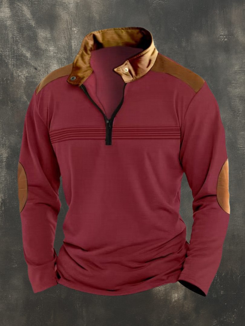 GÓRSKI KRAKÓW™ | MĘSKA BLUZA O WYRAŹNEJ LINII Z OTWARTYM KOŁNIERZEM