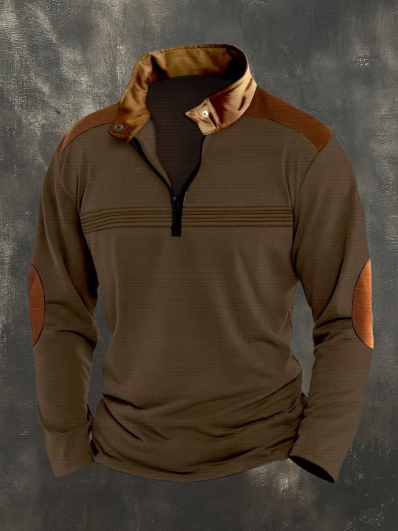 GÓRSKI KRAKÓW™ | MĘSKA BLUZA O WYRAŹNEJ LINII Z OTWARTYM KOŁNIERZEM