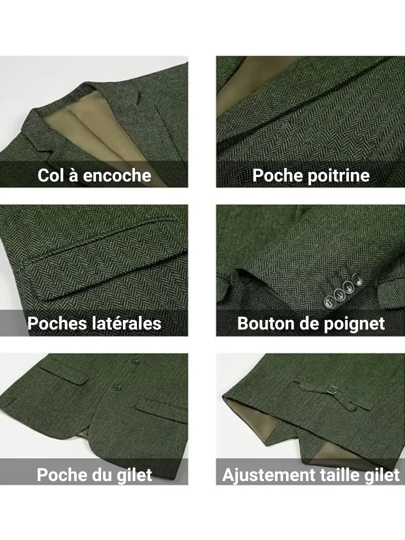 DUCHÊNE BORDEAUX™ | COSTUME 3 PIÈCES DISTINGUÉ POUR HOMME