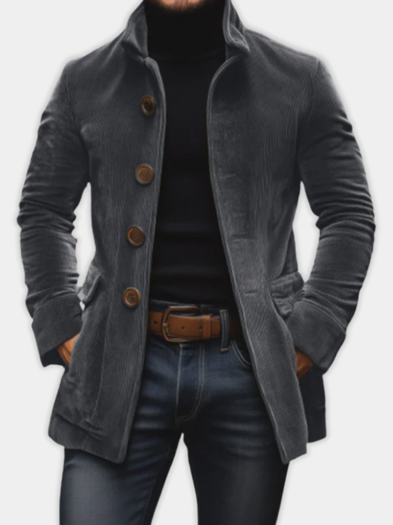 DUCHÊNE BORDEAUX™ | MANTEAU CÔTELÉ ÉLÉGANT