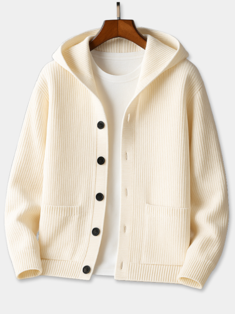 DUCHÊNE BORDEAUX™ | CARDIGAN À CAPUCHE ÉLÉGANT