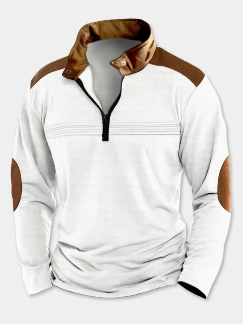 GÓRSKI KRAKÓW™ | MĘSKA BLUZA O WYRAŹNEJ LINII Z OTWARTYM KOŁNIERZEM