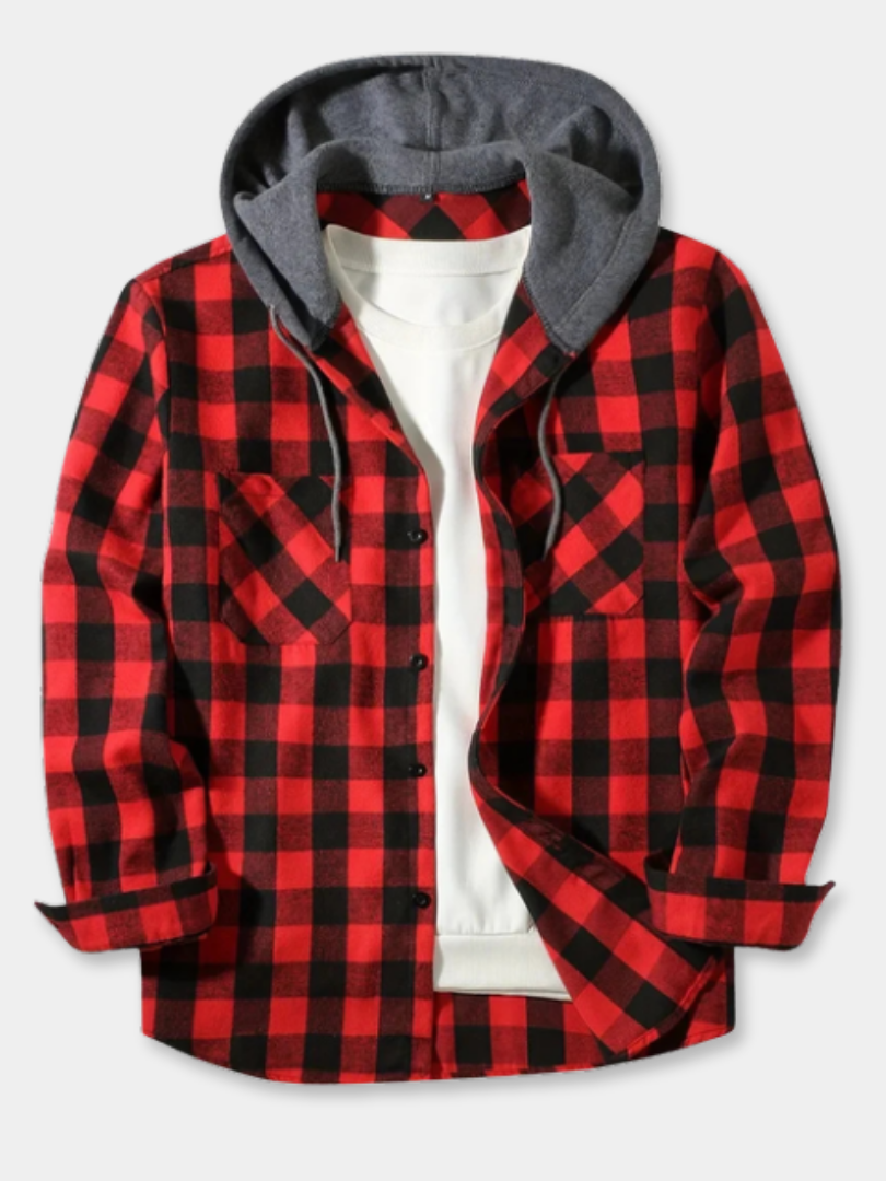 DUCHÊNE BORDEAUX™ | CHEMISE FLANELLE À CAPUCHE