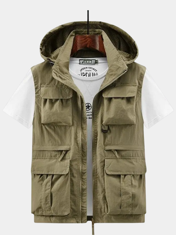 GÓRSKI KRAKÓW™ | ODDECHOWA KAMIZELKA CARGO Z KAPTUREM I WIELOMA KIESZENIAMI