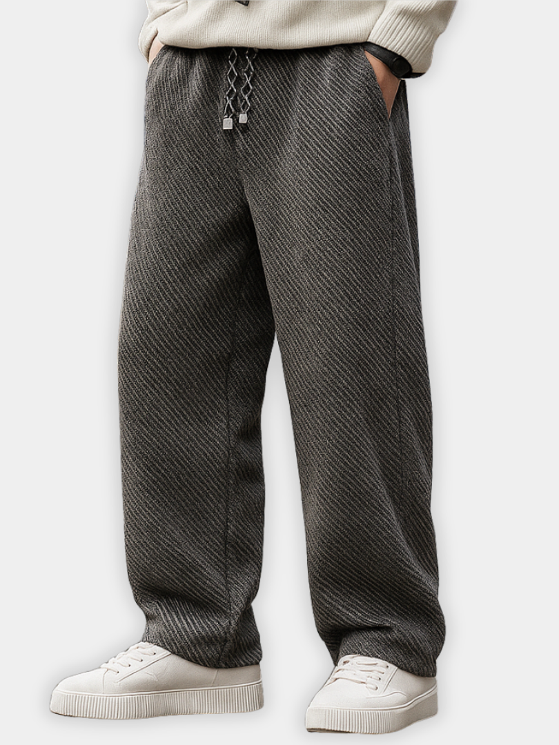 GÓRSKI KRAKÓW™ | TEKSTUROWANE MĘSKIE SPODNIE Z REGULACJĄ W PASIE