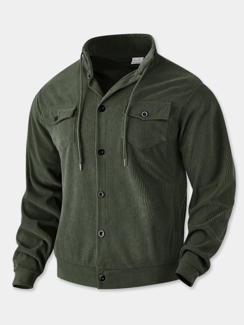 GÓRSKI KRAKÓW™ | KOSZULA OVERSHIRT Z PRĄŻKOWANEGO WELURU