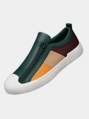 DUCHÊNE BORDEAUX™ | BASKETS EN CUIR À FERMETURE ZIPPÉE