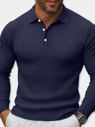 GÓRSKI KRAKÓW™ | POLO Z PRĄŻKOWANEJ DZIANINY Z DŁUGIM RĘKAWEM