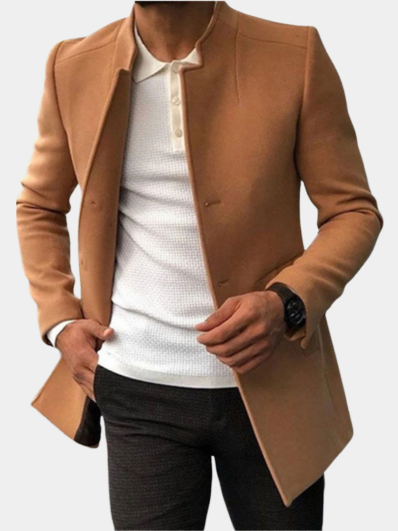 GÓRSKI KRAKÓW™ | MINIMALISTYCZNY PŁASZCZ Z KOŁNIERZEM OFICERSKIM