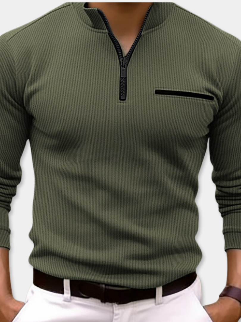 GÓRSKI KRAKÓW™ | KLASYCZNY SWETER Z KOŁNIERZEM NA ZAMEK