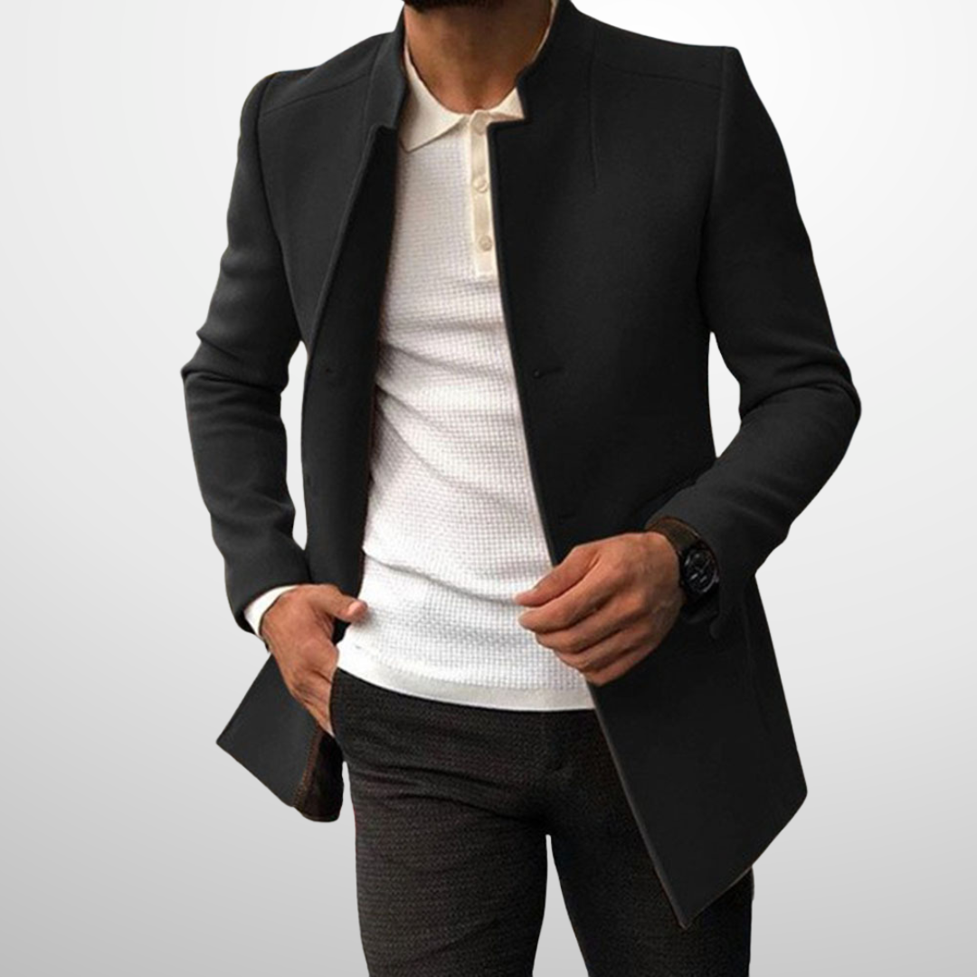 GÓRSKI KRAKÓW™ | MINIMALISTYCZNY PŁASZCZ Z KOŁNIERZEM OFICERSKIM