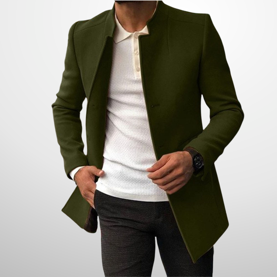 GÓRSKI KRAKÓW™ | MINIMALISTYCZNY PŁASZCZ Z KOŁNIERZEM OFICERSKIM