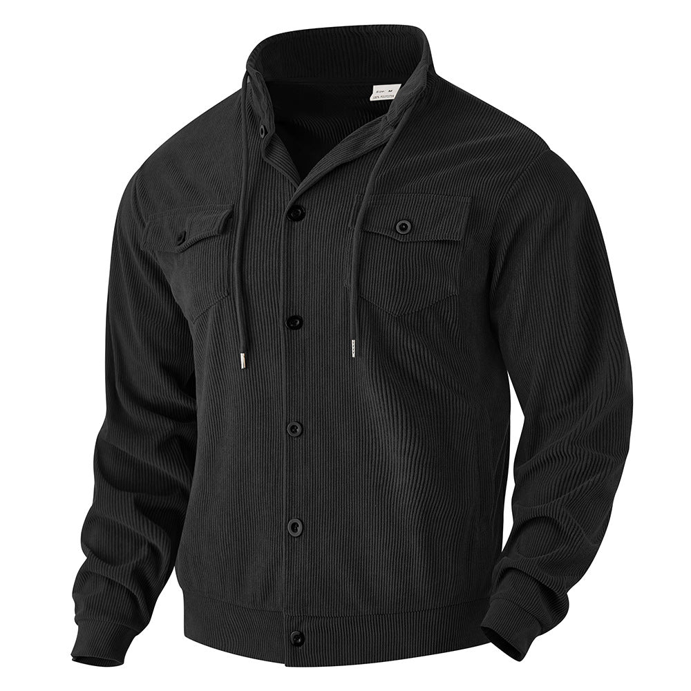 GÓRSKI KRAKÓW™ | KOSZULA OVERSHIRT Z PRĄŻKOWANEGO WELURU