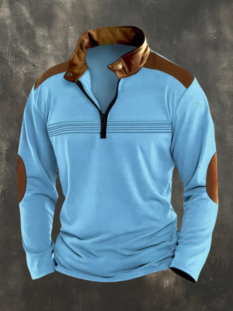 GÓRSKI KRAKÓW™ | MĘSKA BLUZA O WYRAŹNEJ LINII Z OTWARTYM KOŁNIERZEM