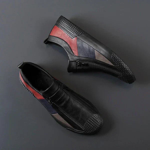 DUCHÊNE BORDEAUX™ | BASKETS EN CUIR À FERMETURE ZIPPÉE